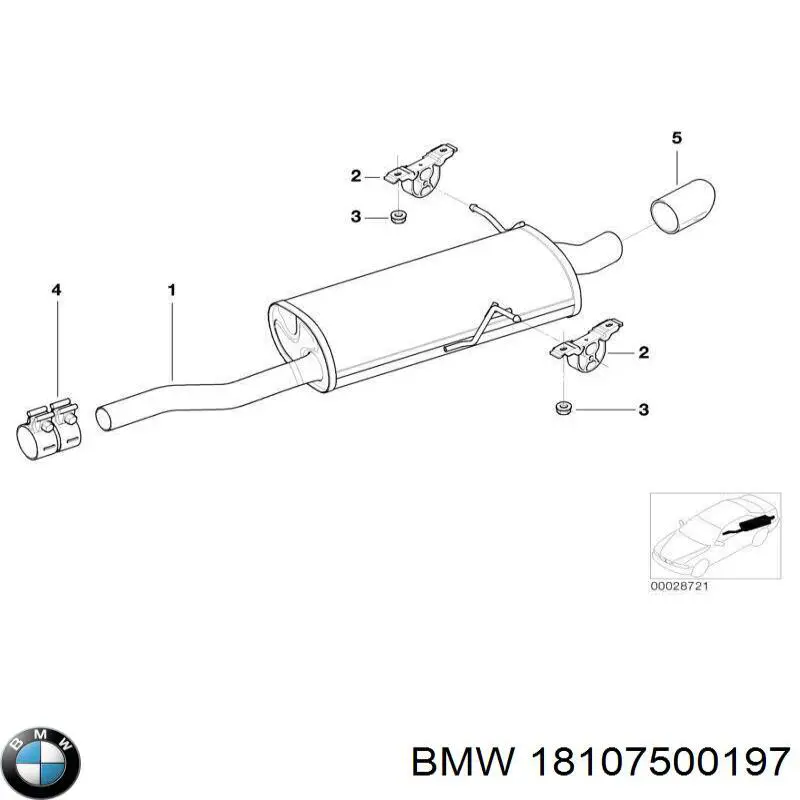 Насадка на глушитель BMW 18107500197 цена, от 25.34 USD