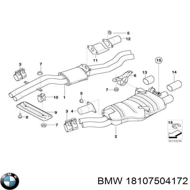 Выхлоп задний BMW 18107504172 цена, от 1844.05 USD