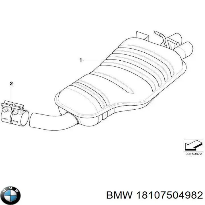 Хомут крепления глушителя задний BMW 18107504982 цена, от 8.03 USD