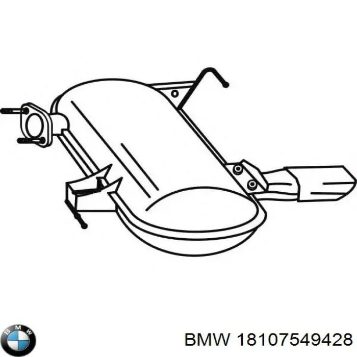 18107549428 BMW silenciador, parte traseira