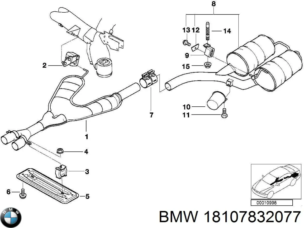 18107832077 BMW Выхлопная труба