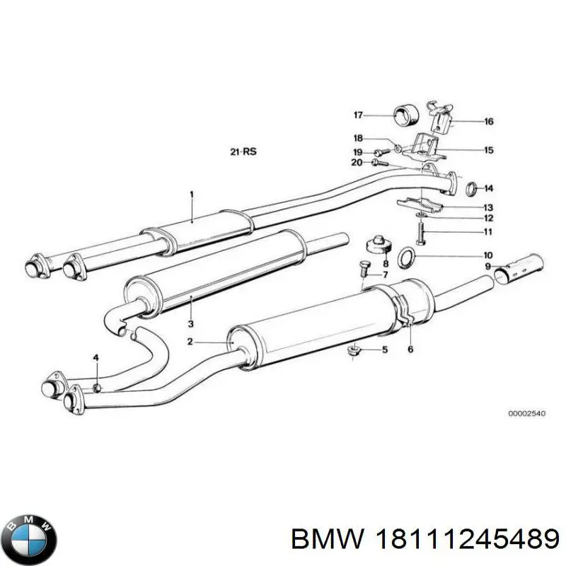 18111245489 BMW прокладка каталитизатора (каталитического нейтрализатора)