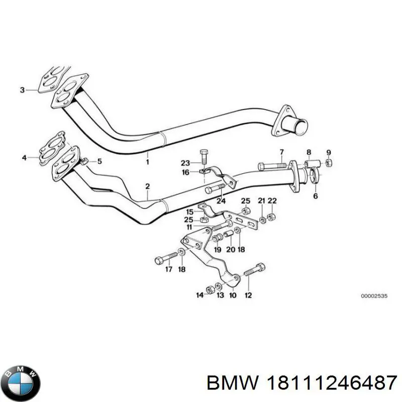 Труба приемная (штаны) глушителя передняя на BMW 3 (E30) купить.