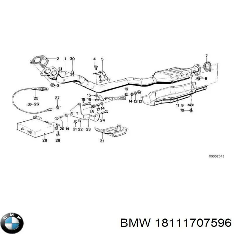 Глушитель, передняя часть 18111707596 BMW