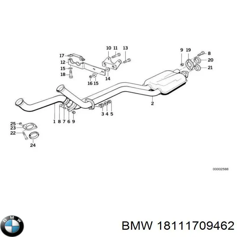 18111709462 BMW Штаны глушителя передние