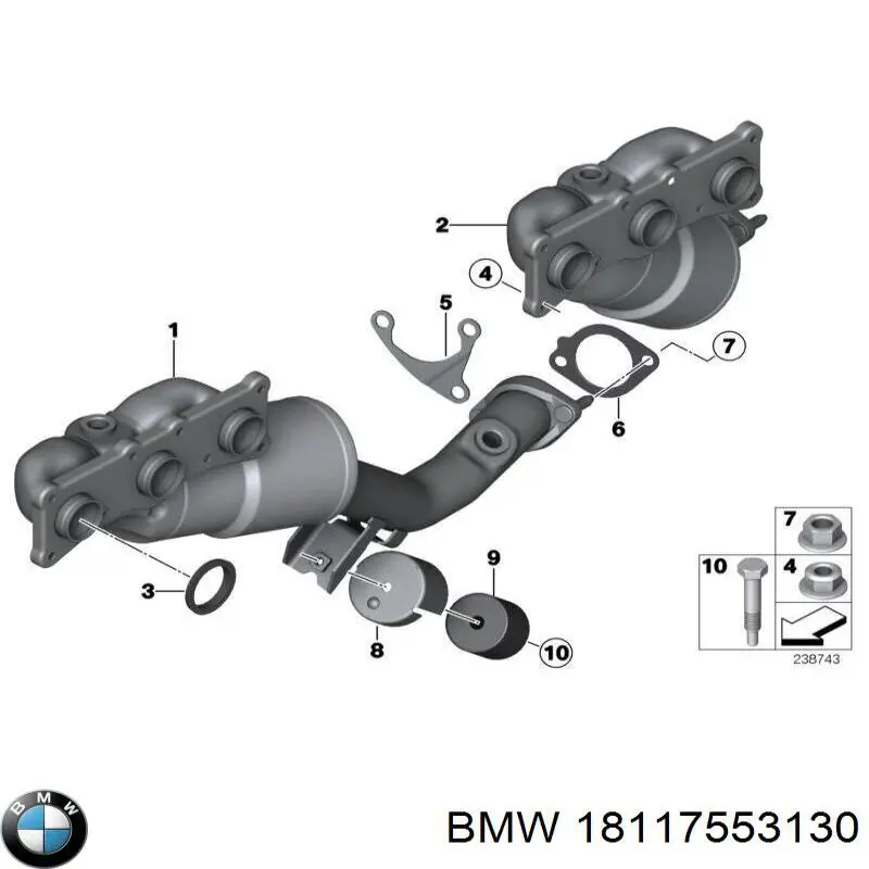 Прокладка глушителя 18117553130 BMW