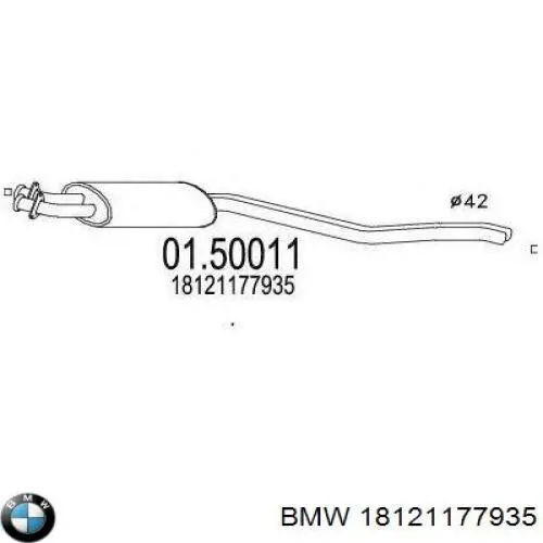 Глушитель, центральная часть BMW 18121177935 цена, от 53.05 USD