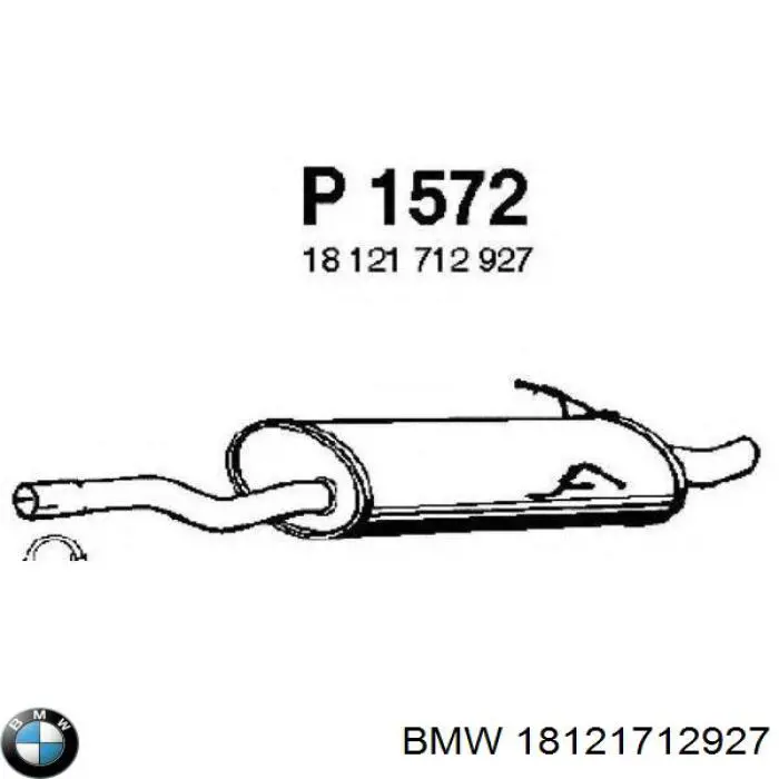 18121712927 BMW глушитель, задняя часть