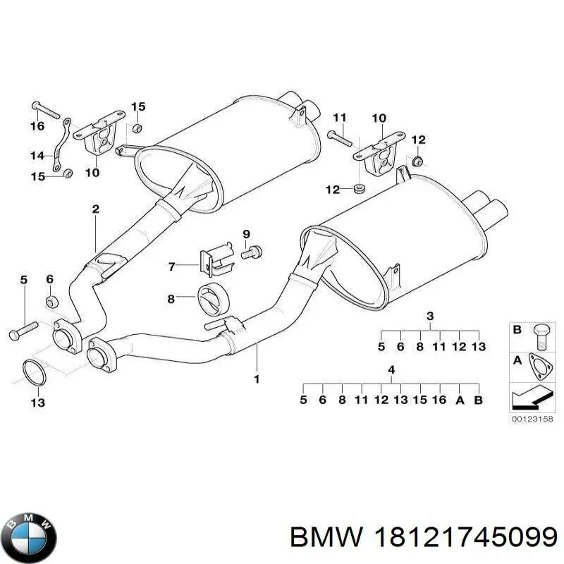 Silenciador posterior 18121745099 BMW