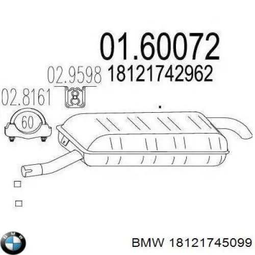 Выхлоп задний BMW 18121745099 цена, от 153.39 USD