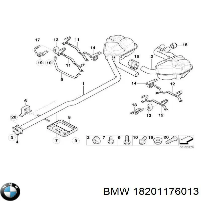 18201176013 BMW Крепление глушителя