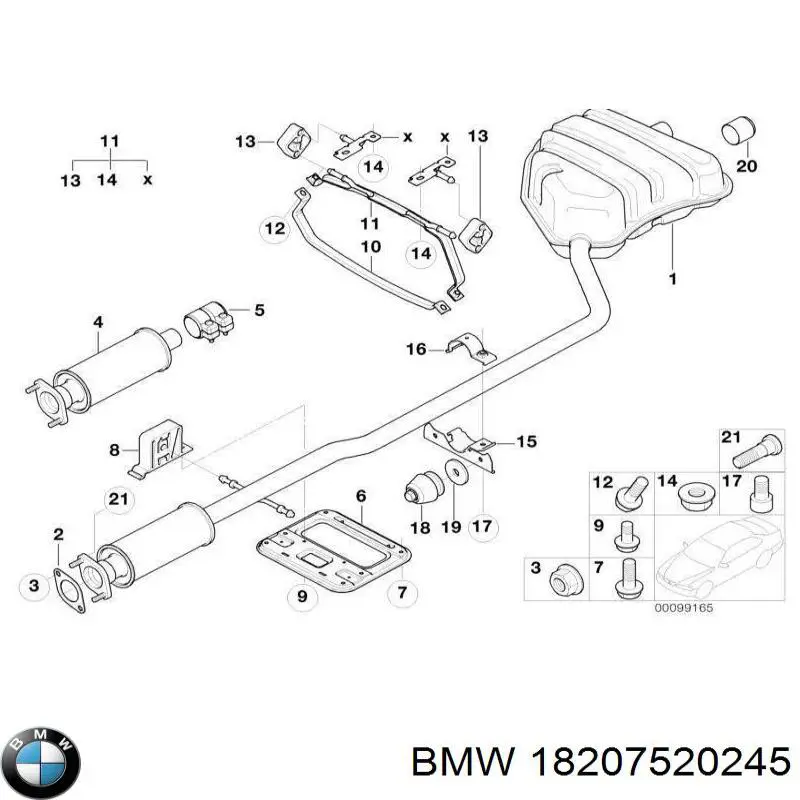 Хомут крепления глушителя задний BMW 18207520245 цена, от 65.22 USD