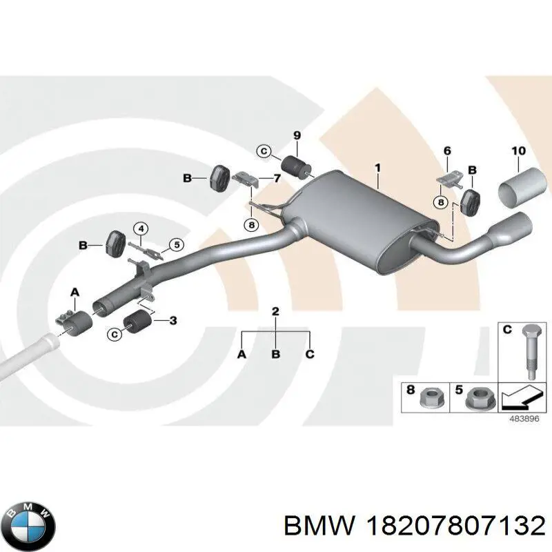 Подушка глушителя 18207807132 BMW
