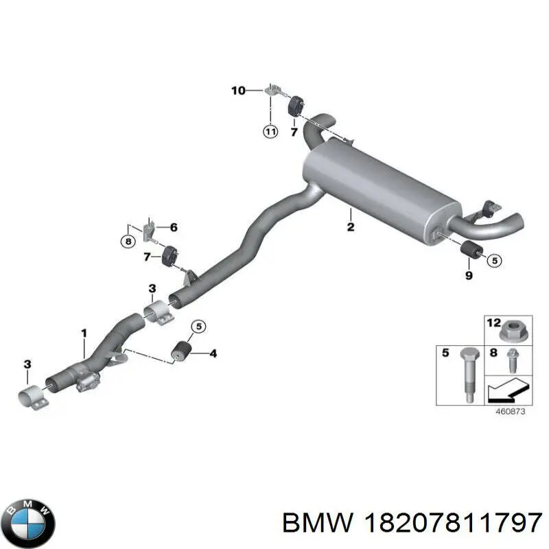 Soporte, silenciador 18207811797 BMW