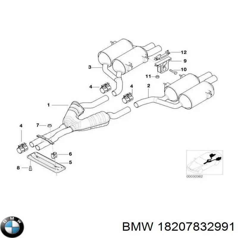Подушка крепления глушителя BMW 18207832991