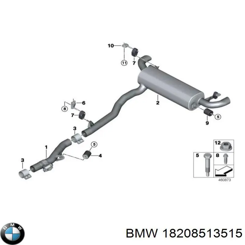Подушка крепления глушителя BMW 18208513515