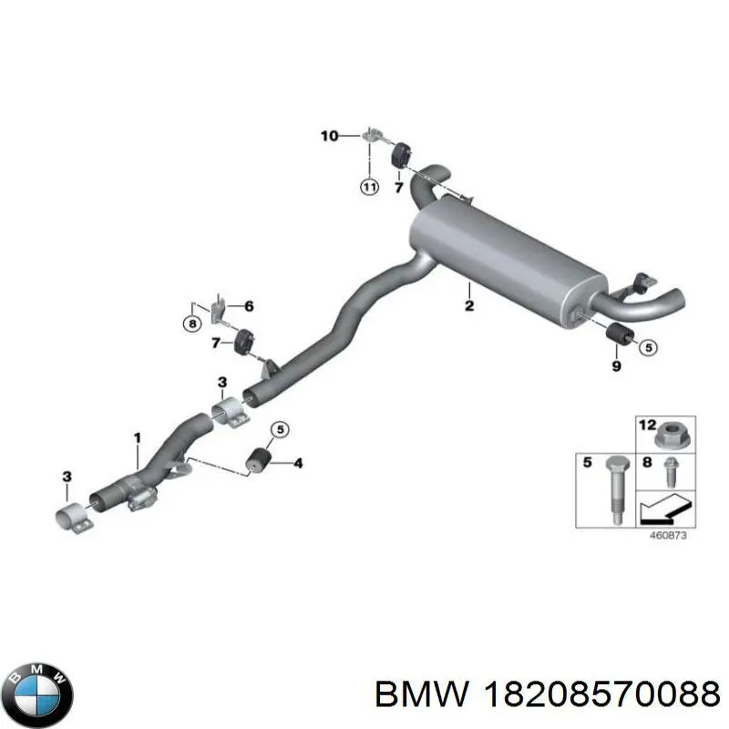 Хомут глушителя 18208570088 BMW