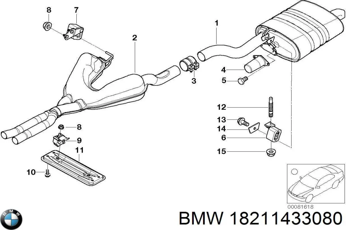 18211433080 BMW шпилька выпускного коллектора