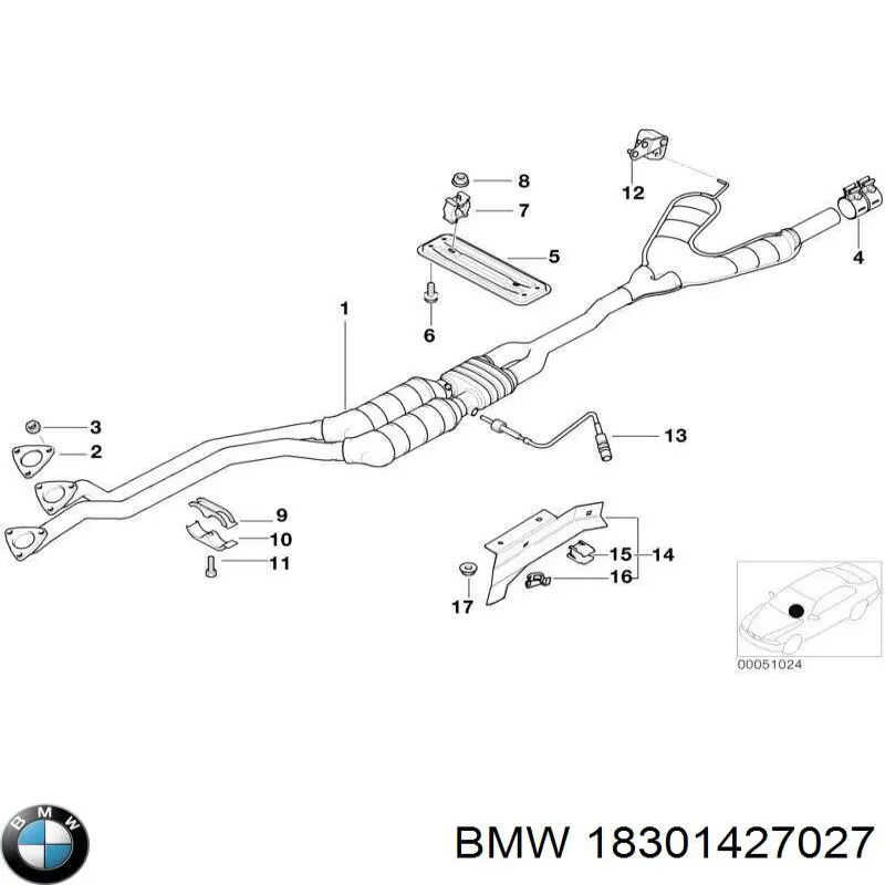 Купить 18301427027 BMW Преобразователь отработавших газов