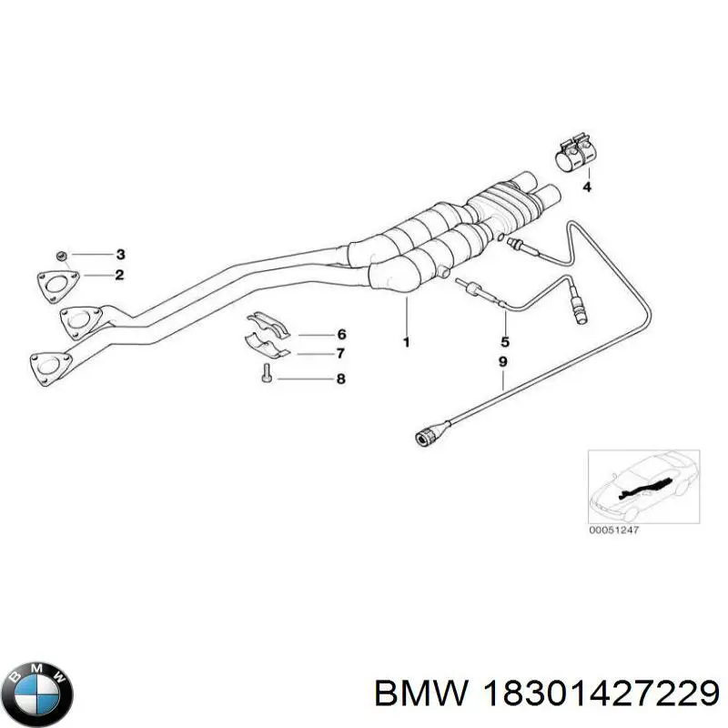 18301427229 BMW Глушитель, передняя часть