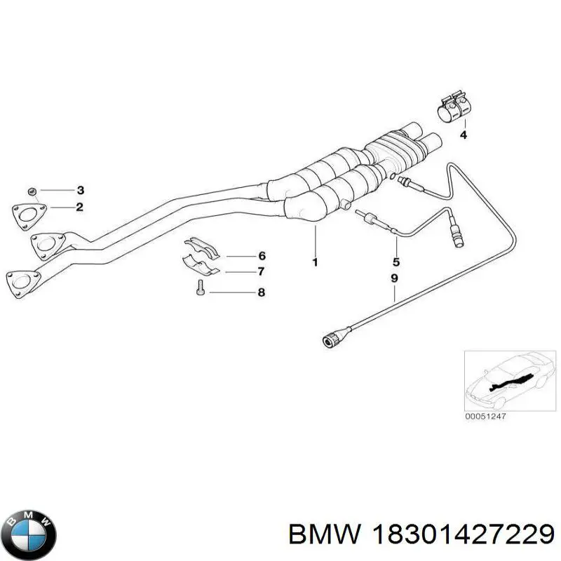 Глушитель, передняя часть BMW 18301427229 цена, от 1608.50 USD