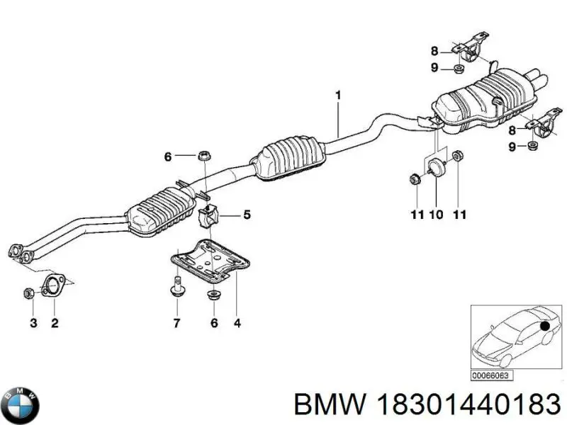 18301440183 BMW прокладка приемной трубы глушителя