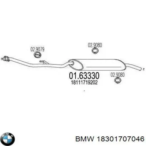 Глушитель задний 18301707046 BMW