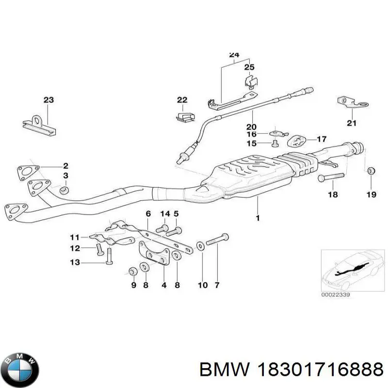 Прокладка приемной трубы BMW 18301716888