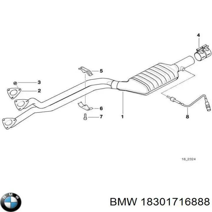 Купить 18301716888 BMW Уплотнитель приемной трубы глушителя