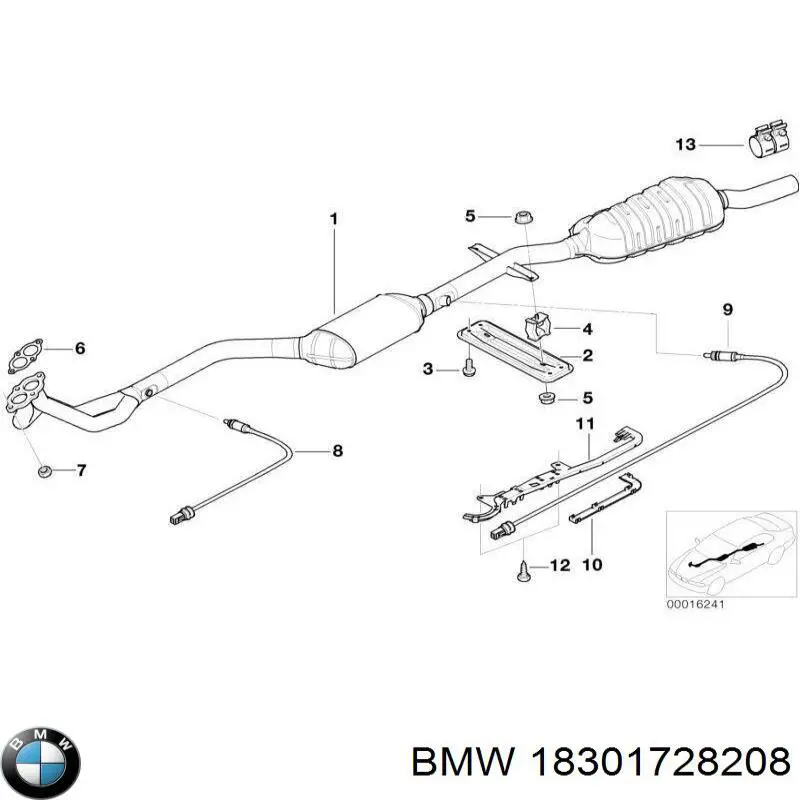Купить 18301728208 BMW Уплотнитель приемной трубы глушителя