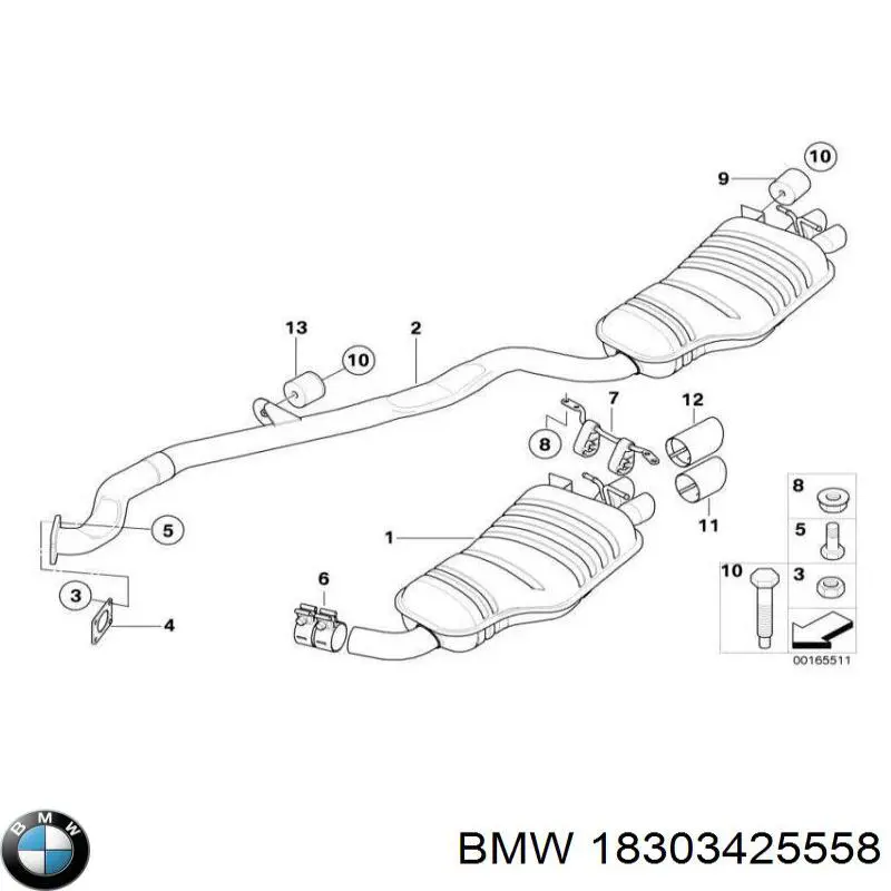 Насадка на глушитель BMW 18303425558 цена, от 66.30 USD