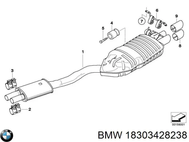 Хомут глушителя задний на BMW X3 (E83) купить.