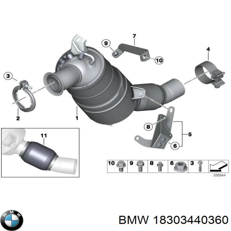 18303440360 BMW сажевый фильтр системы отработавших газов