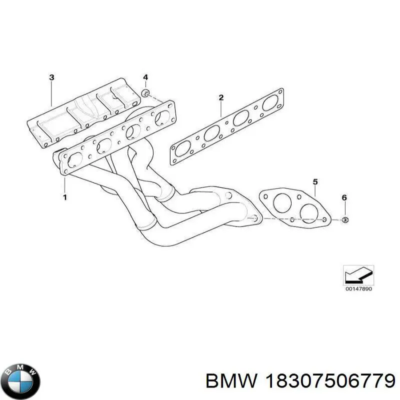 Прокладка приемной трубы глушителя BMW 18307506779
