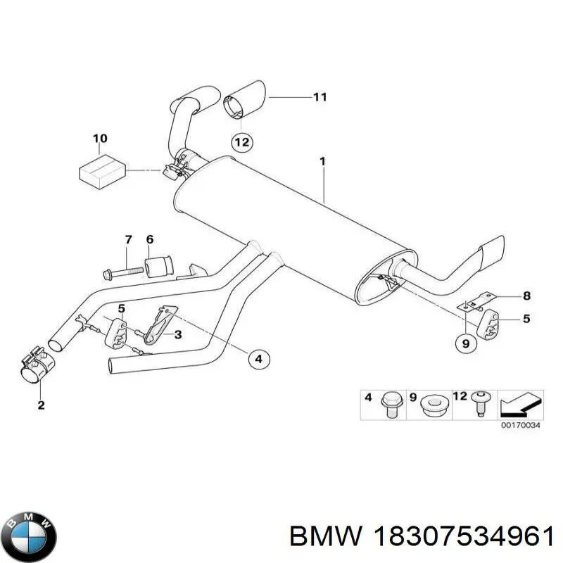 Насадка на глушитель 18307534961 BMW