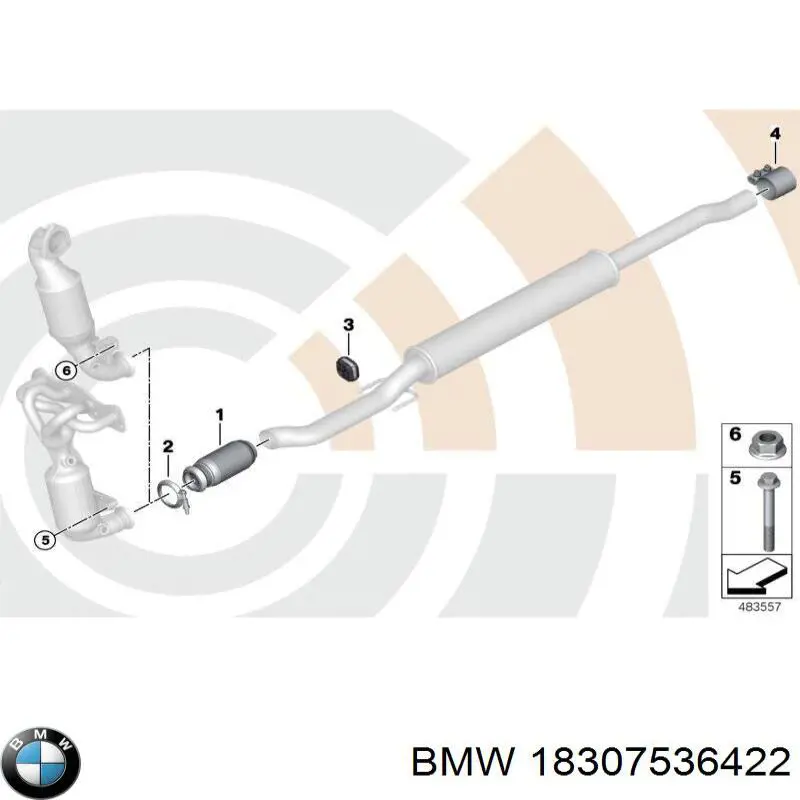 18307536422 BMW хомут глушителя передний