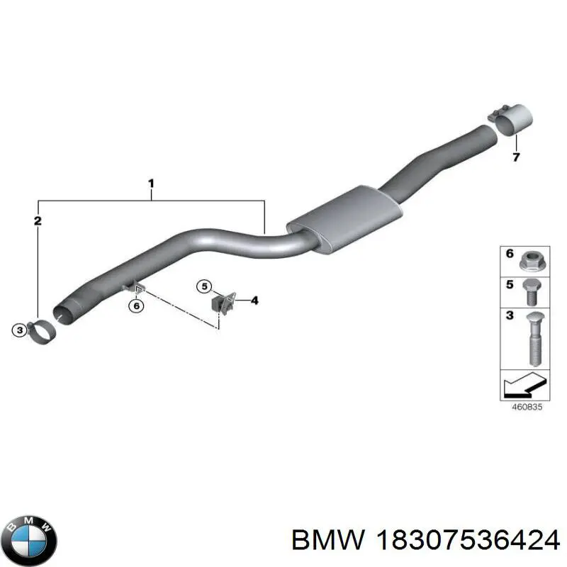 Купить 18307536424 BMW Монтажные элементы передние выпускной системы