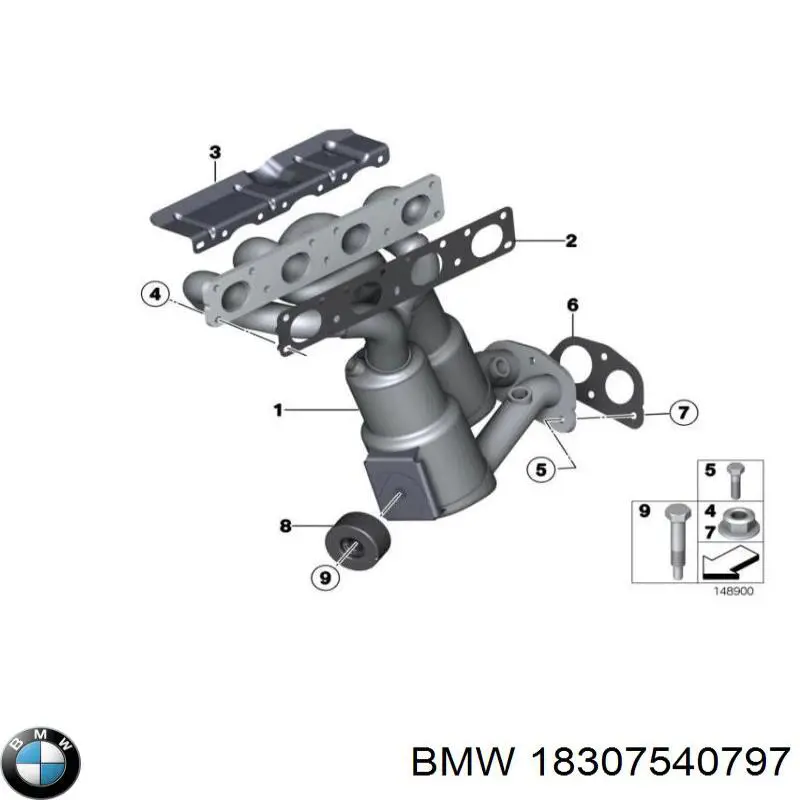 Прокладка выпускного коллектора BMW 18307540797
