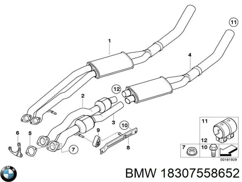 Глушитель, передняя часть BMW 18307558652 цена, от 313.91 USD