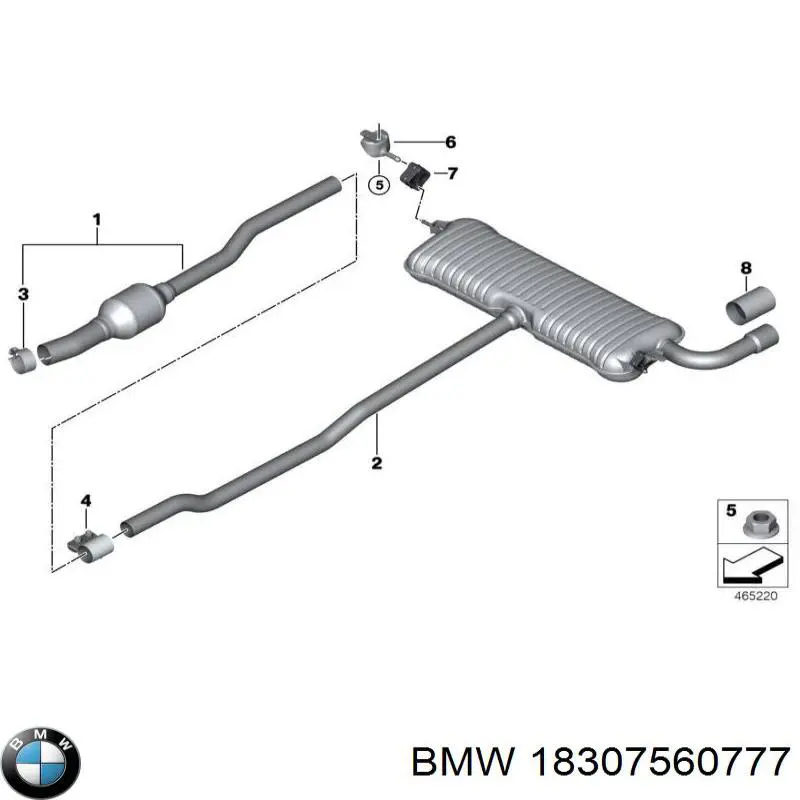 Хомут крепления глушителя передний BMW 18307560777 цена, от 8.01 USD