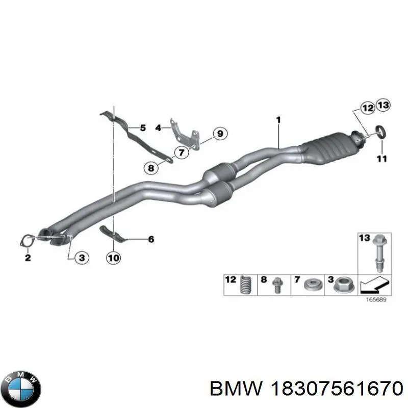 Болт выхлопной системы (глушителя) 18307561670 BMW