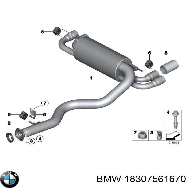 MMR431025 Mitsubishi Болт выхлопной системы (глушителя)