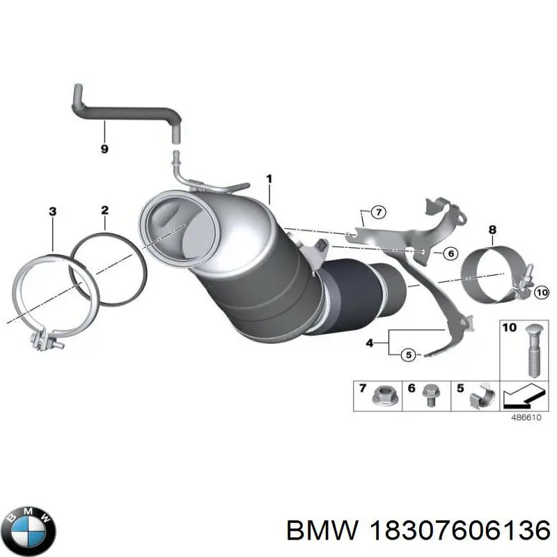 Соединительный хомут выпускного коллектора 7606136 BMW