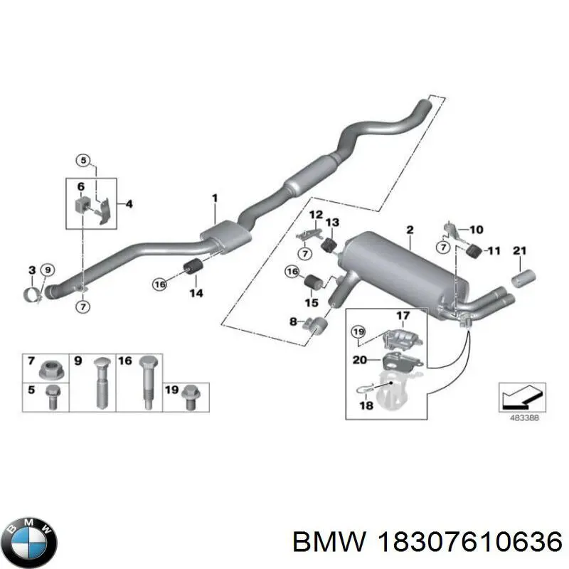 Насадка на глушитель BMW 18307610636 цена, от 33.86 USD