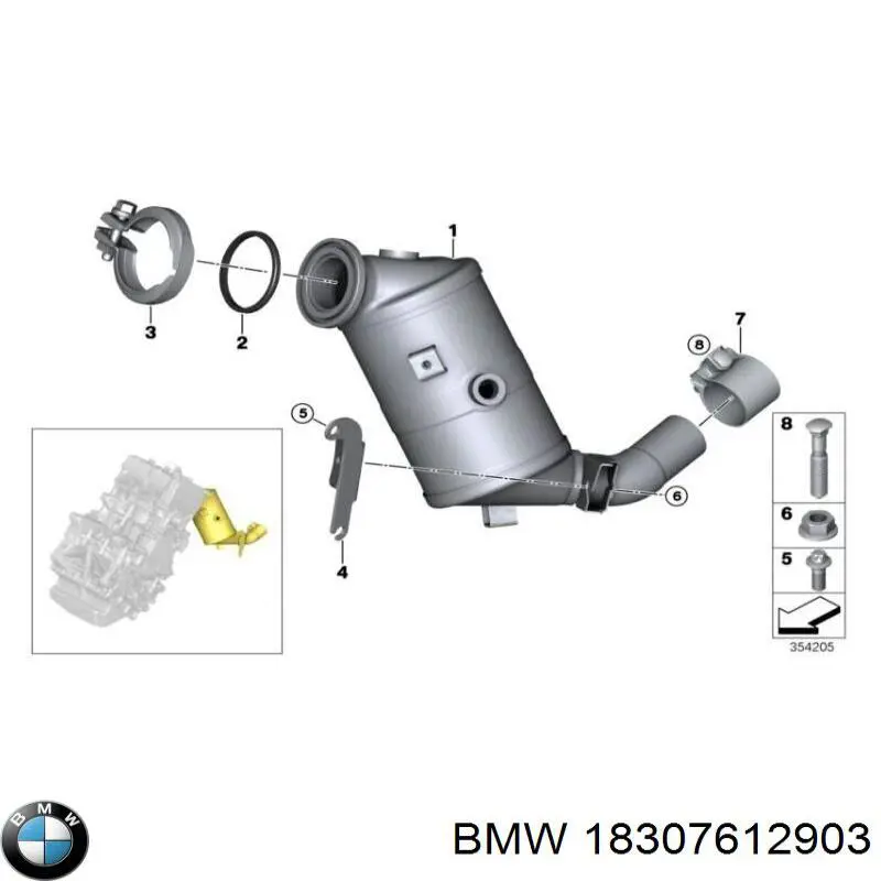 Крепление глушителя переднее BMW 7802829