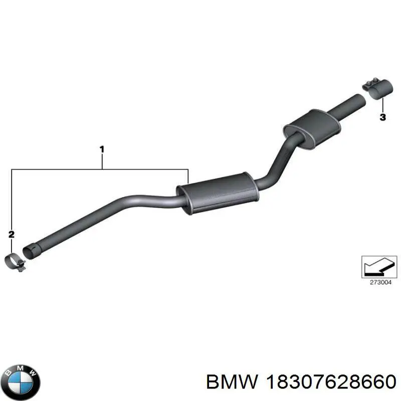 Abrazadera de silenciador delantera 18307628660 BMW