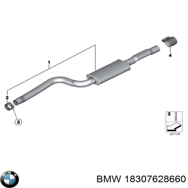 Хомут крепления глушителя передний BMW 18307628660 цена, от 35.74 USD