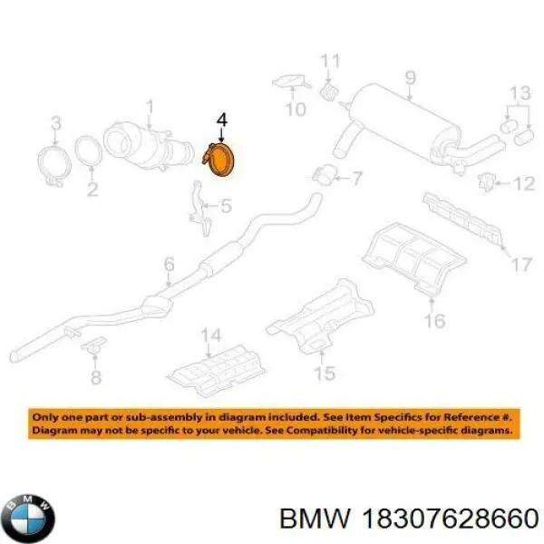 Купить 18307628660 BMW Монтажные элементы передние выпускной системы