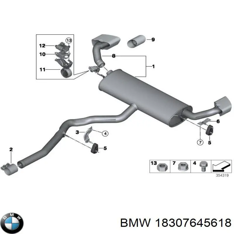 18307645618 BMW Выхлопная труба