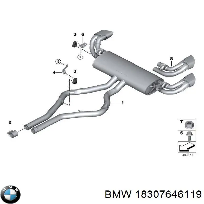 Выхлоп задний BMW 18307646119 цена, от 225.73 USD